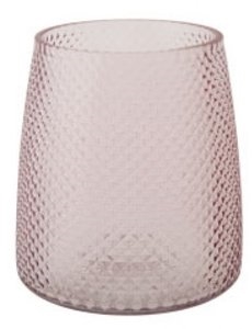 Windlicht cairo roze glas Ø13 cm