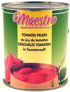 Tomates pelées au jus de tomate