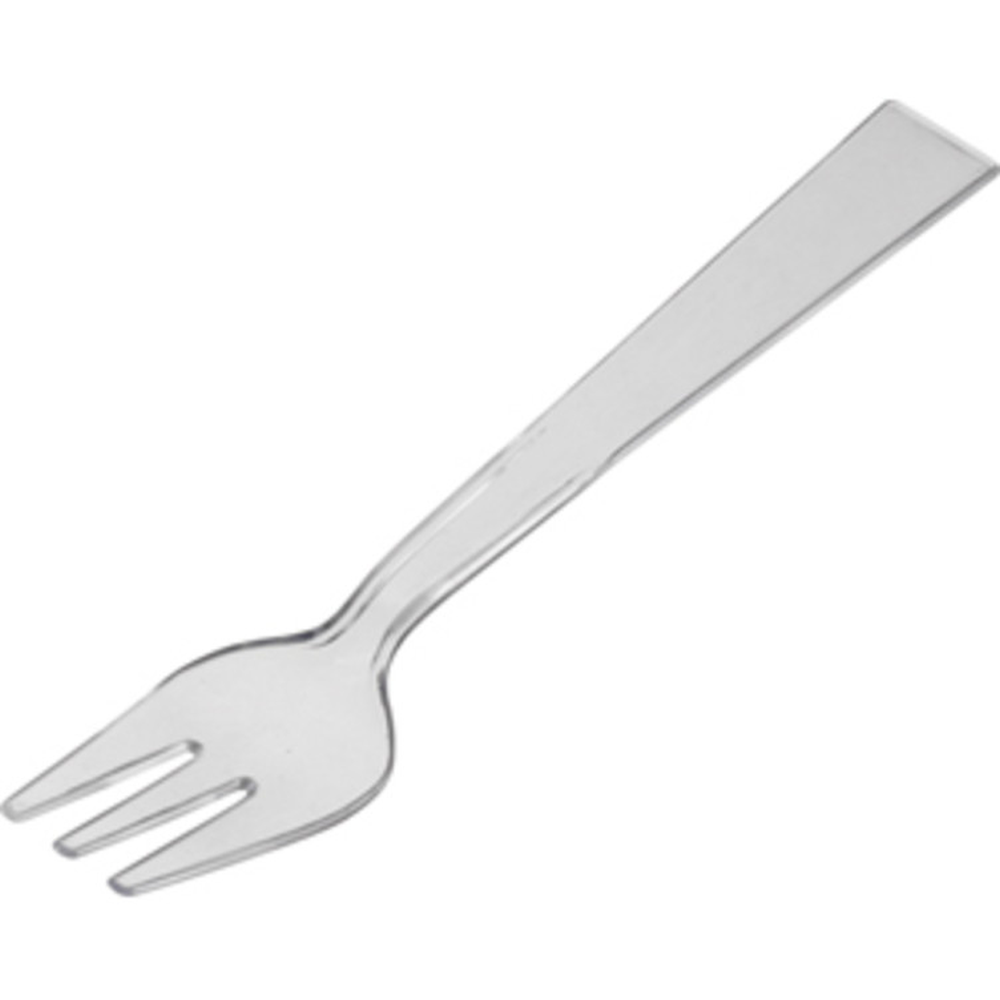 Mini fourchette en plastique transparent 9,6 cm