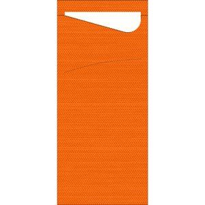 Sacchetto sun orange met servet - 8,5x19 cm