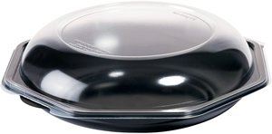 Octaview bowl transparant/zwart - 23x23x7,2 cm