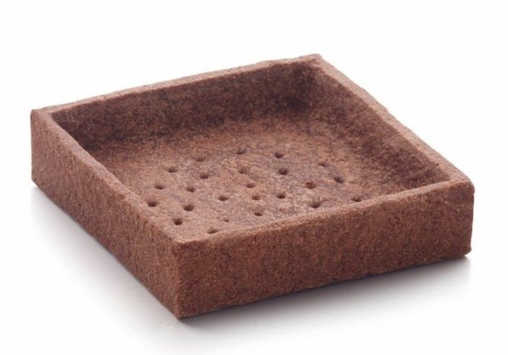 Trendy tartelette sablée carrée au chocolat - 7x7 cm
