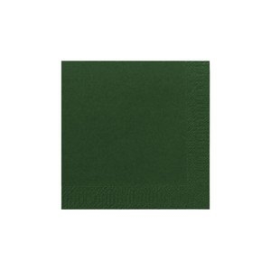Serviette 2 couches verte foncée - 33x33 cm