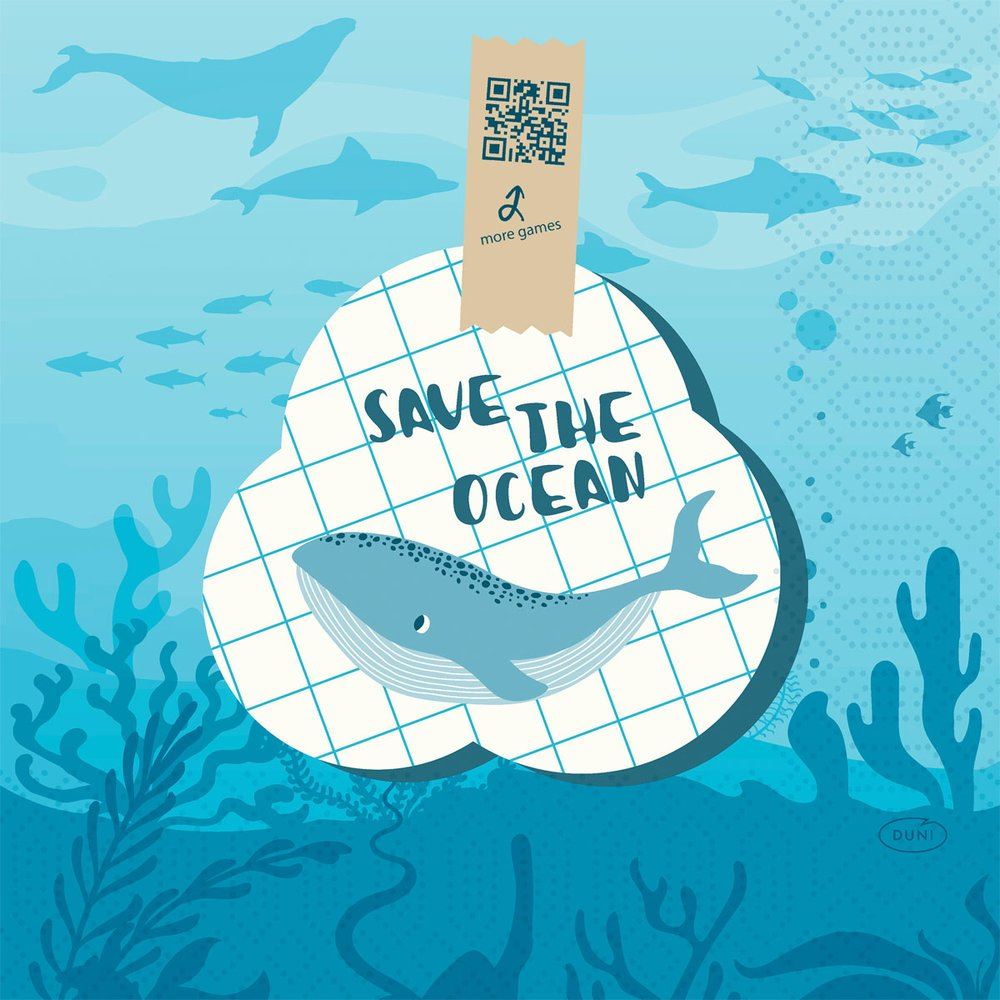 Servet Save the ocean - 33x33 cm