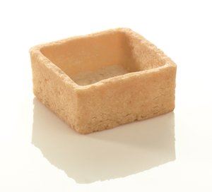 Mini trendy zanddeegtartelet vierkant neutraal 3,5x3,5 cm