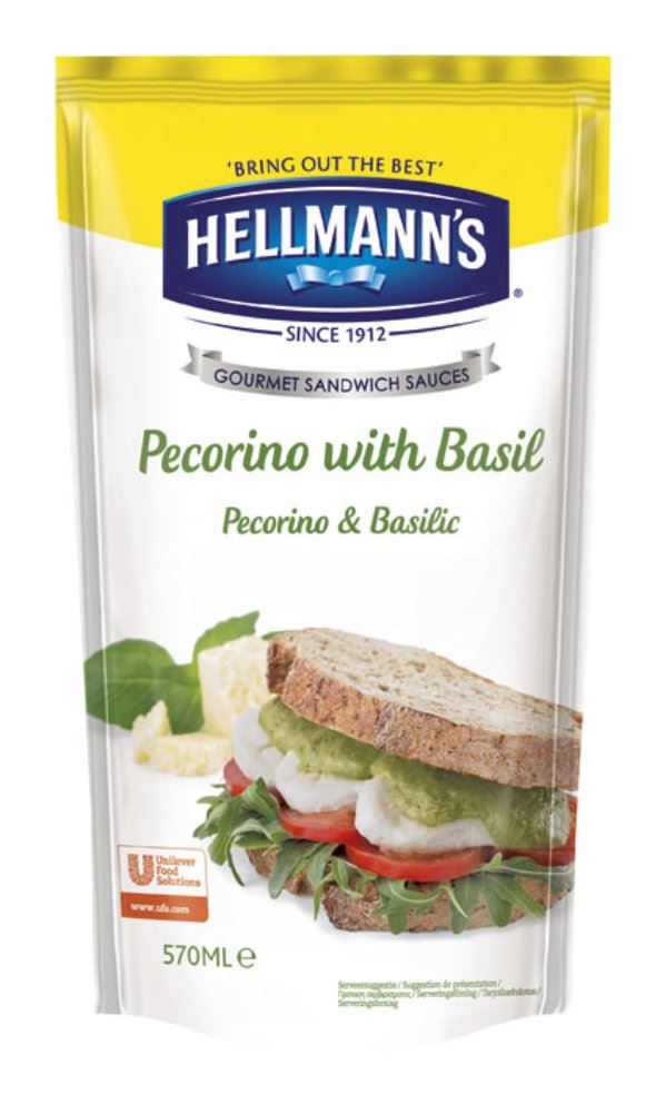 Sandwich saus pecorino met basilicum