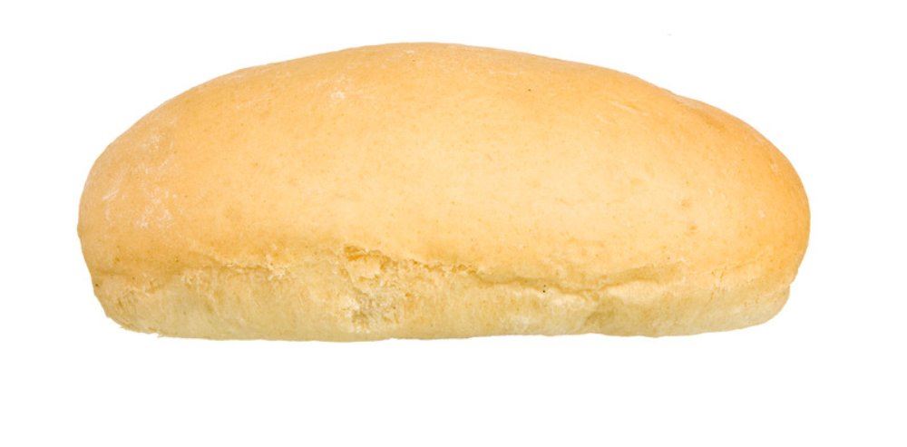 B245 Afgebakken zacht wit broodje bebloemd 14 cm