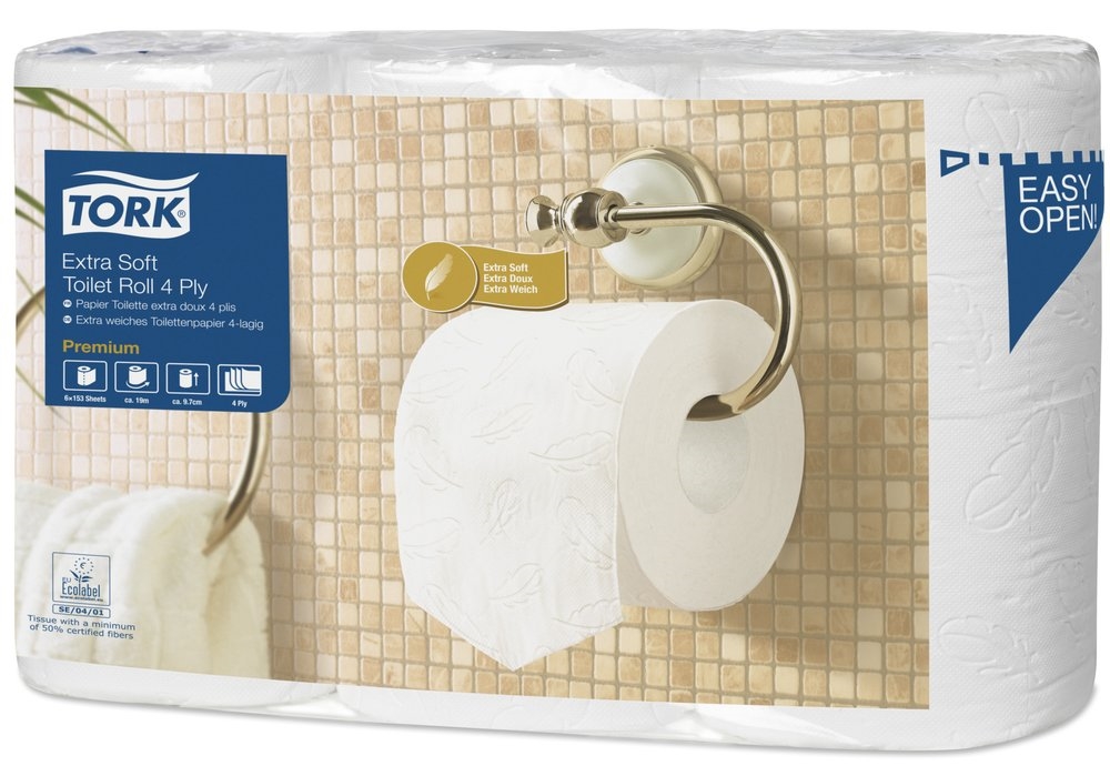 Tork papier toilette rouleau traditionnel extra doux blanc - Premium