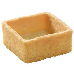 Mini-Trendy zanddeegtartelet vierkant zoet - 3,5x3,5 cm