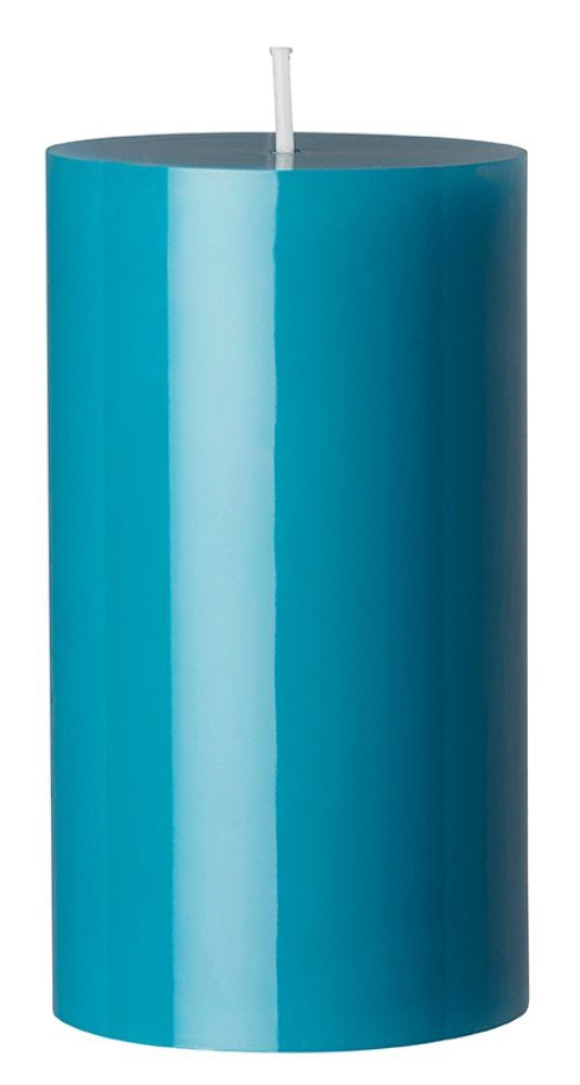 Glossy bougie cylindre aqua - 120x70 mm