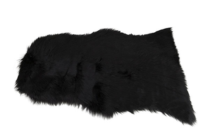Valse pels zwart polyester - 65x102 cm