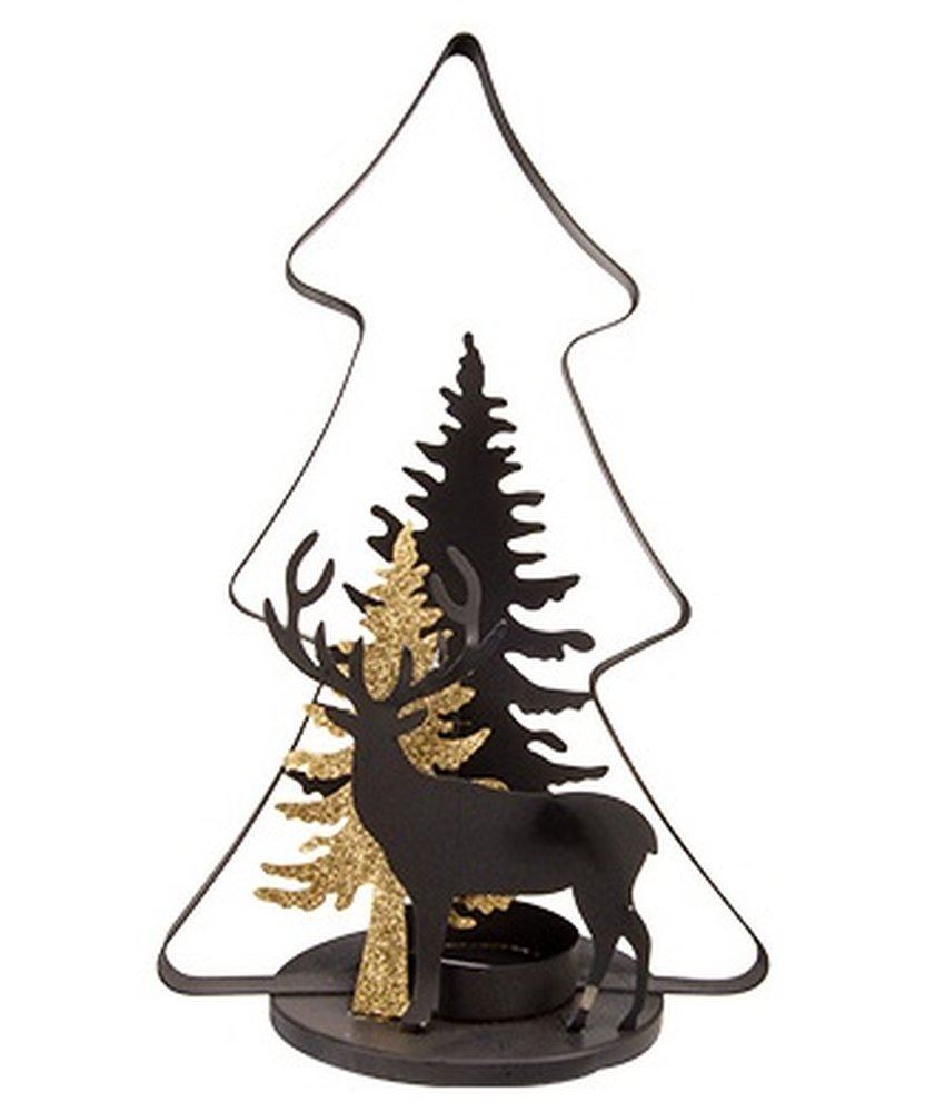 Chandelier pour bougie réchaud Xmas Tree Gold noir - 14,5x10xH25 cm