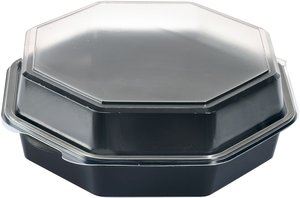Octaview box transparant/zwart - 23x23x8 cm