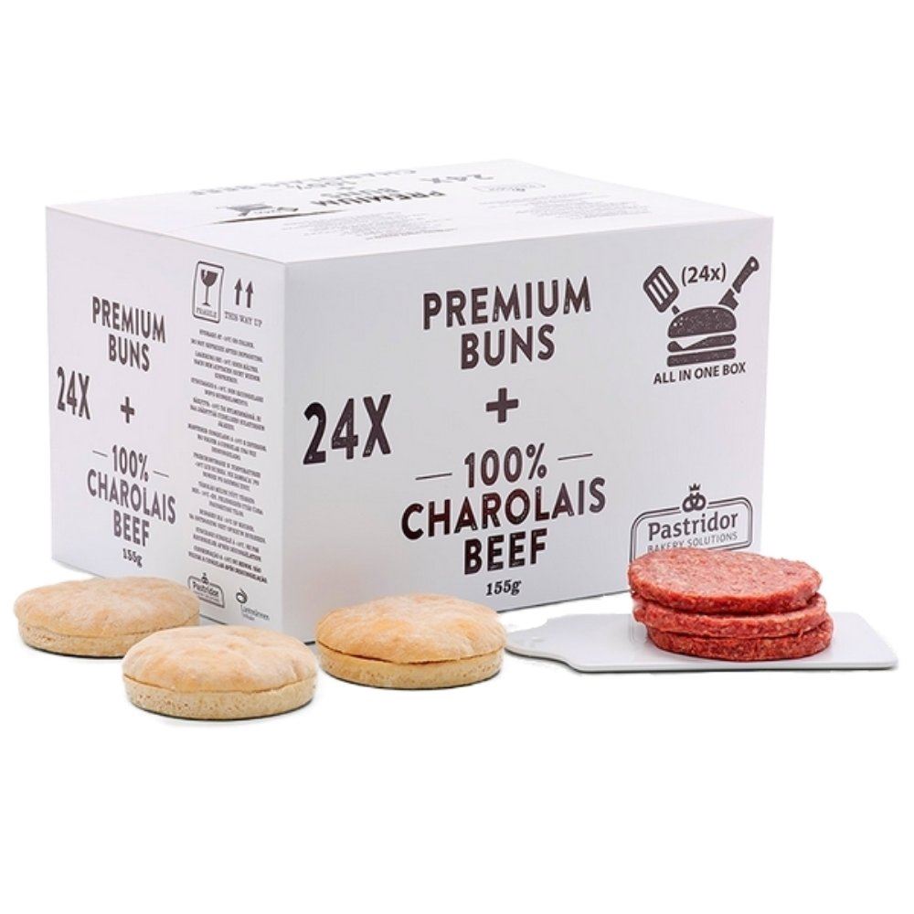 2584 Boîte mix avec la viande charolaise et pains hamburger rustiques