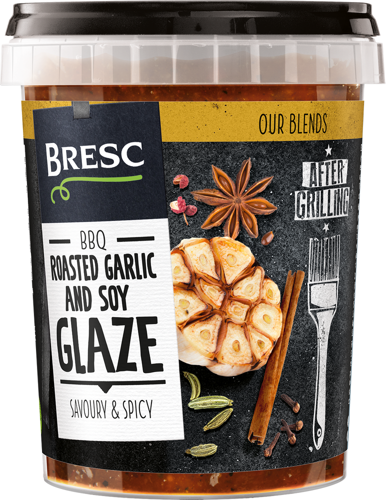 Roasted garlic & soy glaze