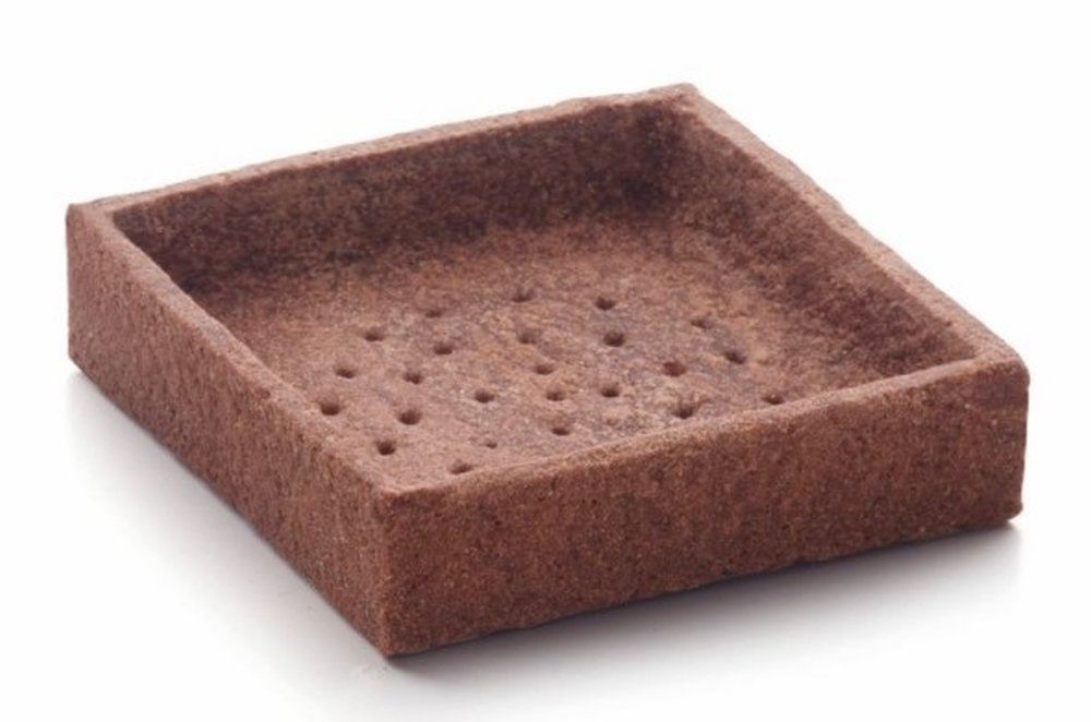 Trendy tartelette sablée carrée au chocolat - 7x7 cm