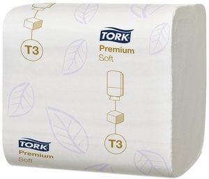 Tork papier toilette plié doux blanc - Premium