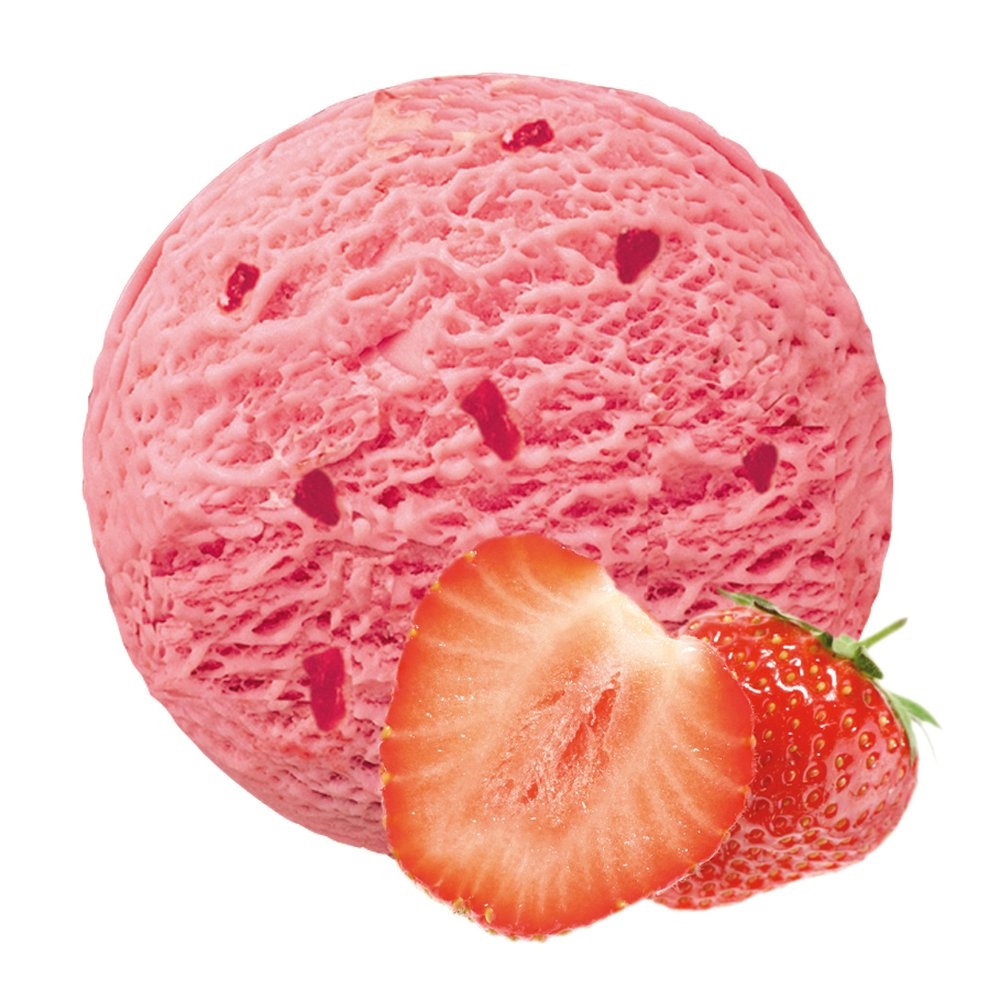 Crème glacée fraise avec morceaux