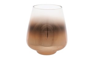 Bougeoir verre cuivre 13x13x14,5 cm