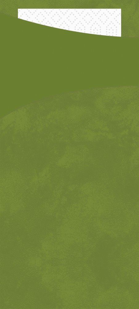 Sacchetto tissue 2 laags leaf green & white - 19x8,5 cm