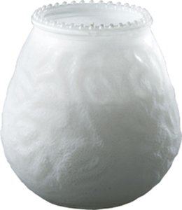 Bougie pots en verre Eurovenetian blanc