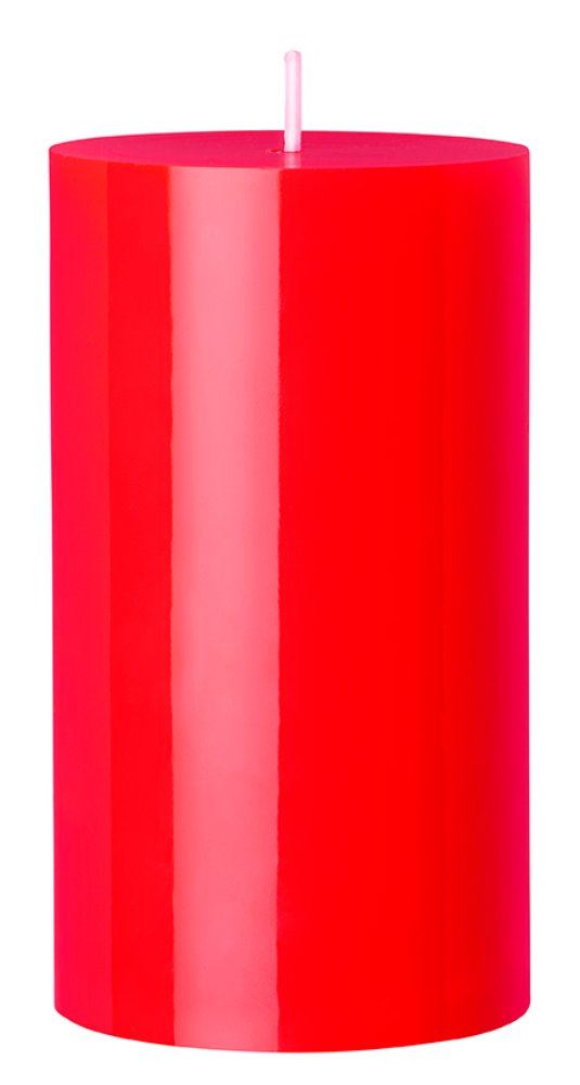 Glossy bougie cylindre rouge - 120x70 mm
