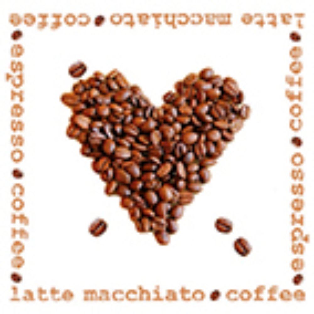Servet 3 laags coffee heart - 24x24 cm