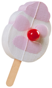 Glace en forme d'un clown vanille et fraise