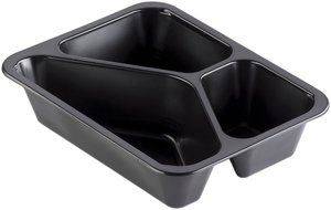 Tray cater noir 3-comp - 22,7x17,8x5 cm