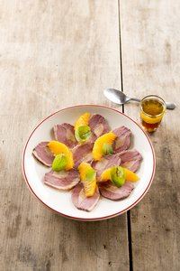 Magret de canard farci au foie gras - confit