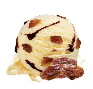 Crème glacée rhum-raisins