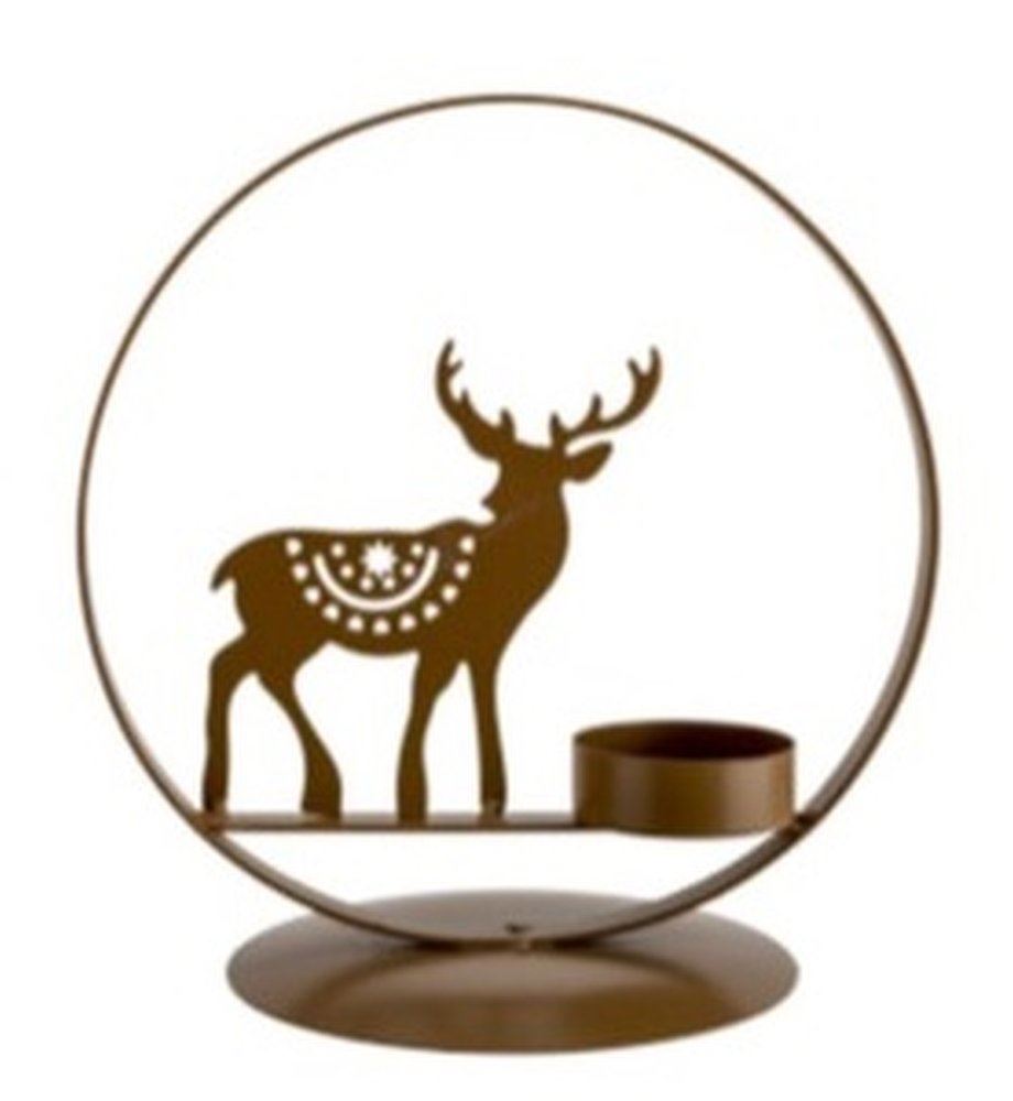 Bougeoir circle deer powder coated - 15,5x10,5xH16 cm