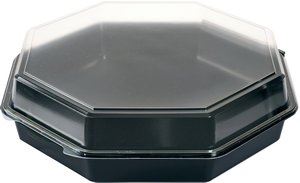Octaview box transparant/zwart - 30,5x30,5x8 cm