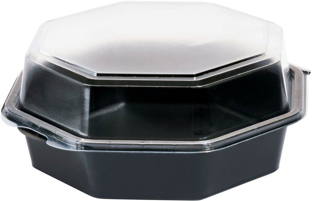 Octaview box transparant/zwart - 19x19x8 cm