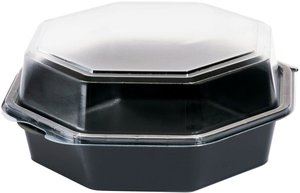 Octaview box transparant/zwart - 19x19x8 cm