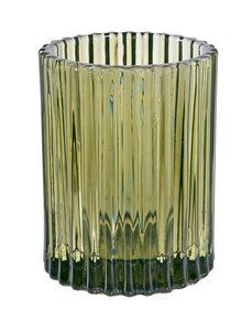 Kandelaar glas comodo dark green - 7x5,5 cm