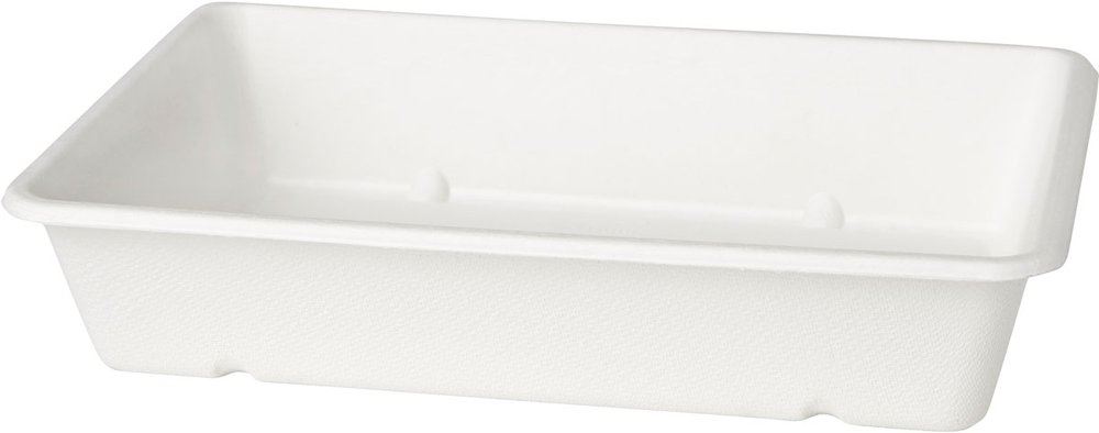 Bagasse box blanc ecoecho 23x15,5x4,6 cm