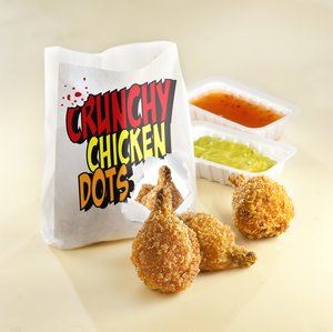 Crunchy chicken dots