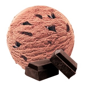 Crème glacée chocolat avec morceaux