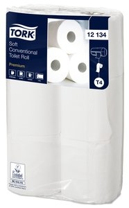 Tork papier toilette rouleau traditionnel doux blanc - Premium