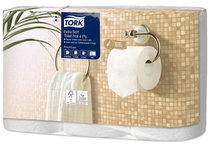 Tork papier toilette rouleau traditionnel extra doux blanc - Premium