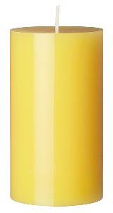 Glossy bougie cylindre jaune - 120x70 mm