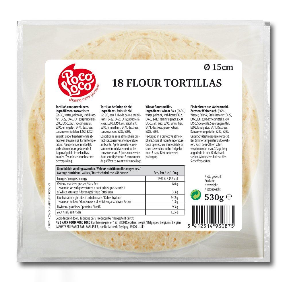 Tortillas natuur Ø15 cm