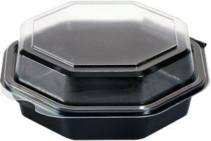Octaview box transparant/zwart - 16x16x6 cm